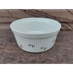 BIA Cordon Bleu Frieda Collection 8" White Souffle Dish w/ Floral Design